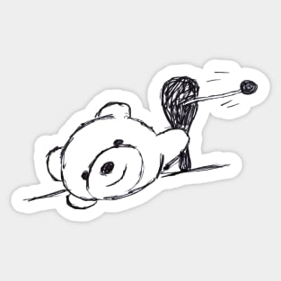 Paddle Ball Smiley Bear Sticker